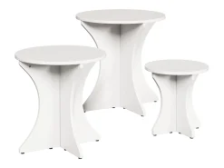 Mesa de Café 3 piezas Blanco 46 x 46 x 47 cm Madera maciza de pino
