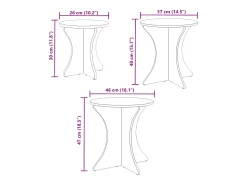 Mesa de Café 3 piezas Blanco 46 x 46 x 47 cm Madera maciza de pino