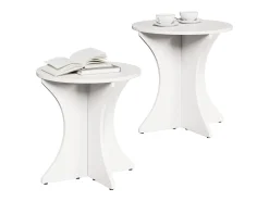 Mesa de Café 2 piezas Blanco 46 x 46 x 47 cm Madera maciza de pino