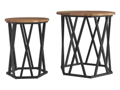Mesa de Café 2 piezas Madera vieja 50 x 50 x 50 cm