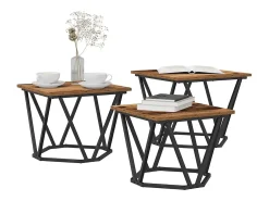 Mesa de Café 3 piezas Madera vieja 50 x 50 x 40 cm