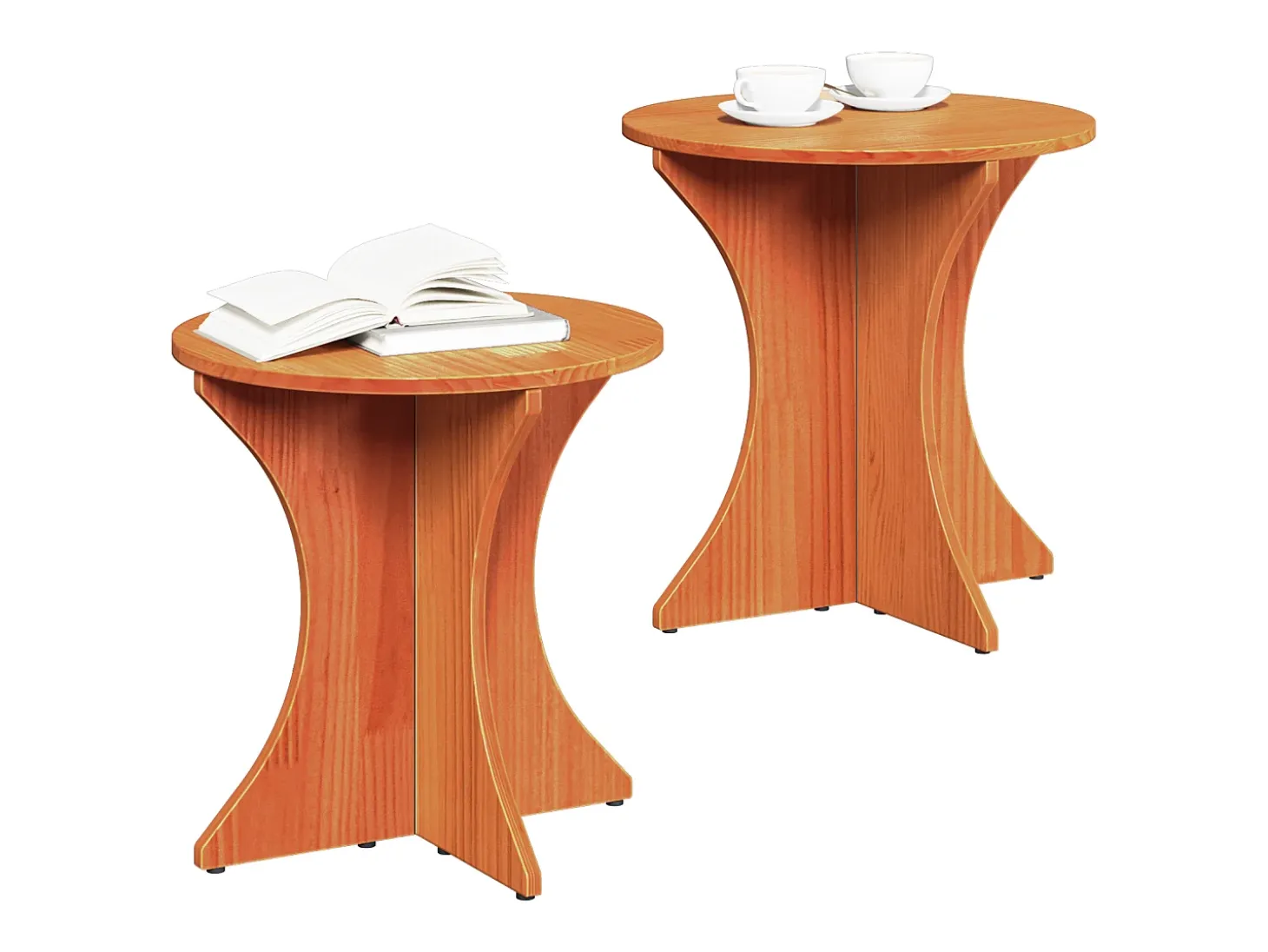 Mesa de Café 2 piezas Marrón cera 46 x 46 x 47 cm