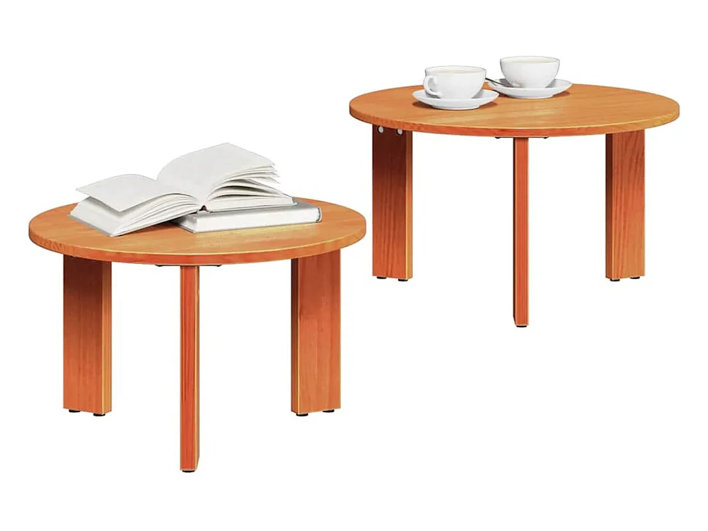 Mesa de Café 2 piezas Marrón cera 47.5 x 47.5 x 27 cm