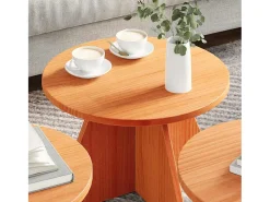 Mesa de Café 3 piezas Marrón cera 49 x 49 x 30 cm