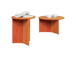 Mesa de Café 2 piezas Marrón cera 49 x 49 x 28 cm