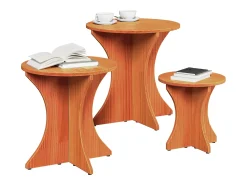 Mesa de Café 3 piezas Marrón cera 46 x 46 x 47 cm