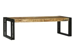 Mesa de Café 2 piezas Marrón madera maciza de mango