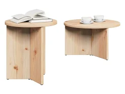 Mesa de Café 2 piezas Natural 49 x 49 x 28 cm