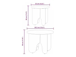 Mesa de Café 2 piezas Natural 39.5 x 39.5 x 30 cm
