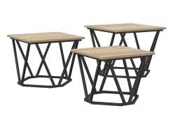 Mesa de Café 3 piezas Roble Sonoma 50 x 50 x 40 cm