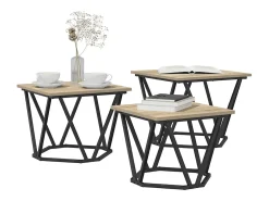 Mesa de Café 3 piezas Roble Sonoma 50 x 50 x 40 cm