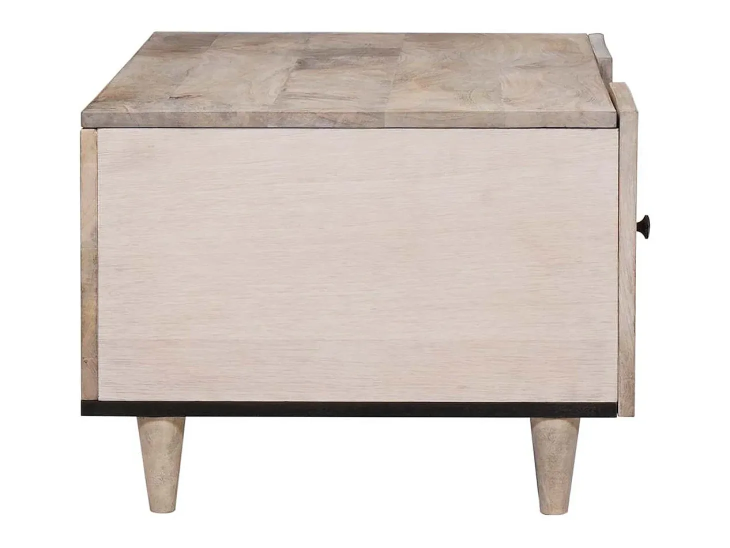 Mesa de Café Beige 100 x 54 x 40 cm madera maciza de mango