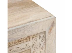 Mesa de Café Beige 100 x 54 x 40 cm madera maciza de mango