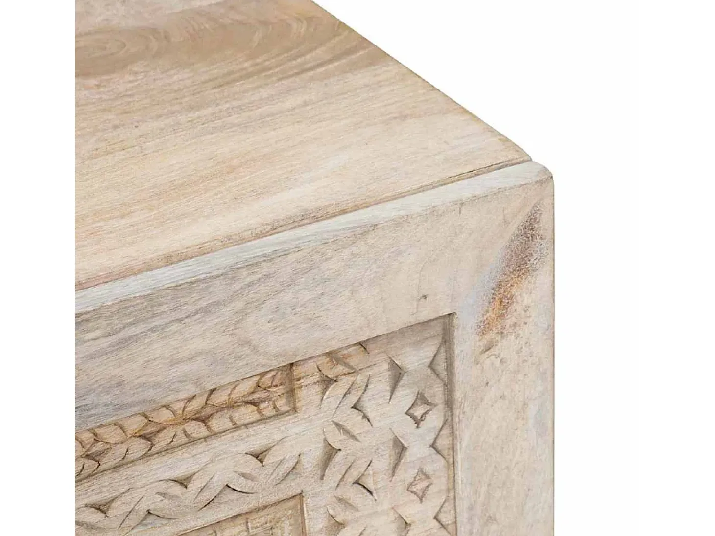 Mesa de Café Beige 100 x 54 x 40 cm madera maciza de mango