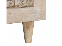 Mesa de Café Beige 100 x 54 x 40 cm madera maciza de mango