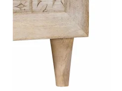 Mesa de Café Beige 80 x 50 x 40 cm madera maciza de mango