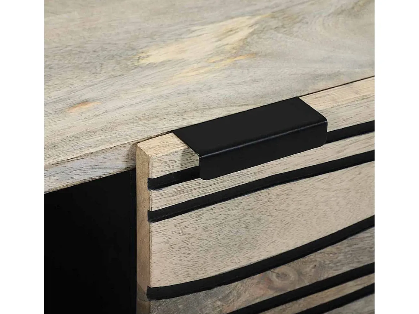 Mesa de Café Beige y Negro 100 x 54 x 40 cm