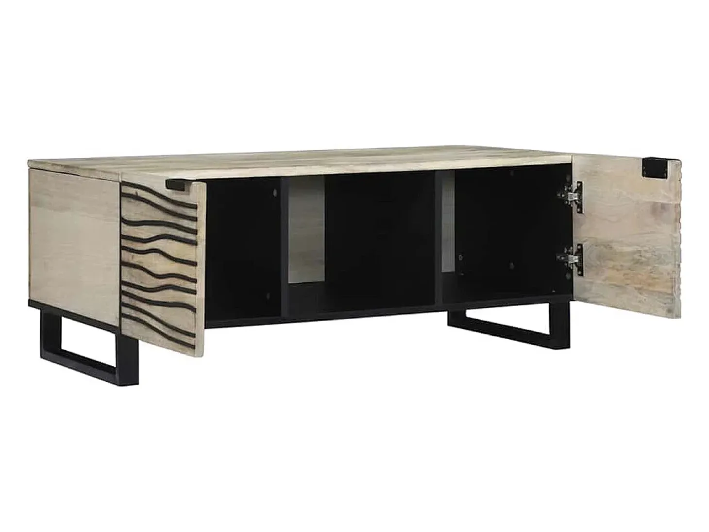 Mesa de Café Beige y Negro 100 x 54 x 40 cm