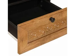 Mesa de Café con cajón con estante Marrón claro 80 x 54 x 40 cm