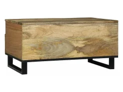 Mesa de Café con cajón Marrón y Negro 80 x 54 x 40 cm