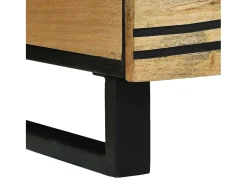 Mesa de Café con cajón Marrón y Negro 80 x 54 x 40 cm