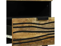 Mesa de Café con cajón Marrón y Negro 80 x 54 x 40 cm