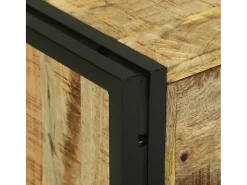Mesa de Café con cajón Marrón Madera maciza de mango rugosa