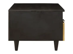Mesa de Café con cajón Negro y dorado 80 x 54 x 40 cm