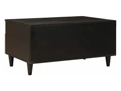 Mesa de Café con cajón Negro y dorado 80 x 54 x 40 cm