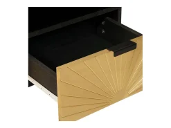 Mesa de Café con cajón Negro y dorado 80 x 54 x 40 cm