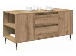 Mesa de Café con cajón Roble artisan 102 x 44.5 x 50 cm