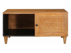 Mesa de Café con estante Marrón claro 80 x 50 x 40 cm