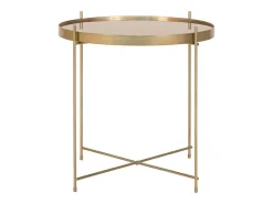 Mesa de café de acero aspecto de latón Ø 48 x 48 cm