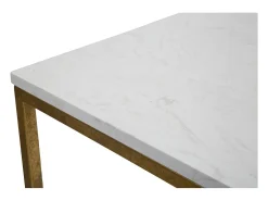 Mesa de café de metal dorado con superficie de mármol 47x47x60 Double Marble