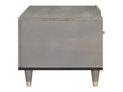 Mesa de Café Gris 80 x 50 x 40 cm madera maciza de mango
