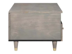 Mesa de Café Gris 80 x 54 x 40 cm madera maciza de mango