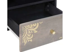 Mesa de Café Gris 80 x 54 x 40 cm madera maciza de mango