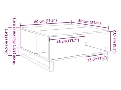 Mesa de Café Madera vieja 80 x 80 x 36.5 cm