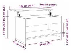 Mesa de Café Madera vieja 80 x 50.5 x 41.5 cm
