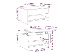 Mesa de Café Madera vieja 80 x 50.5 x 41.5 cm