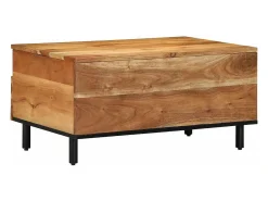 Mesa de Café Marrón 80 x 54 x 40 cm madera maciza de acacia