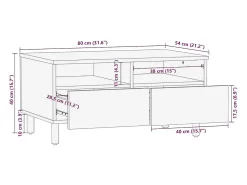 Mesa de Café Marrón 80 x 54 x 40 cm madera maciza de acacia