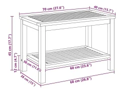 Mesa de Café Marrón 70 x 40 x 45 cm madera maciza de acacia