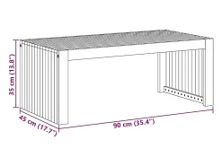 Mesa de Café Marrón 90 x 45 x 35 cm madera maciza de acacia