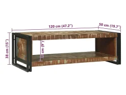 Mesa de Café Marrón 120 x 50 x 38 cm madera maciza reciclada