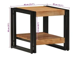 Mesa de Café Marrón 40 x 40 x 38 cm madera maciza de acacia