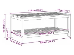 Mesa de Café Marrón 70 x 40 x 45 cm madera maciza de acacia