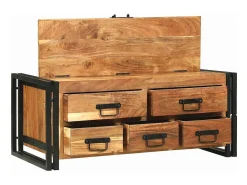 Mesa de Café Marrón 90 x 50 x 38 cm madera maciza de acacia