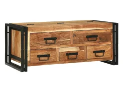Mesa de Café Marrón 90 x 50 x 38 cm madera maciza de acacia