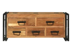 Mesa de Café Marrón 90 x 50 x 38 cm madera maciza de acacia